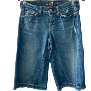 7 For All Mankind Size 25 Wide Leg Goucho Denim Shorts
